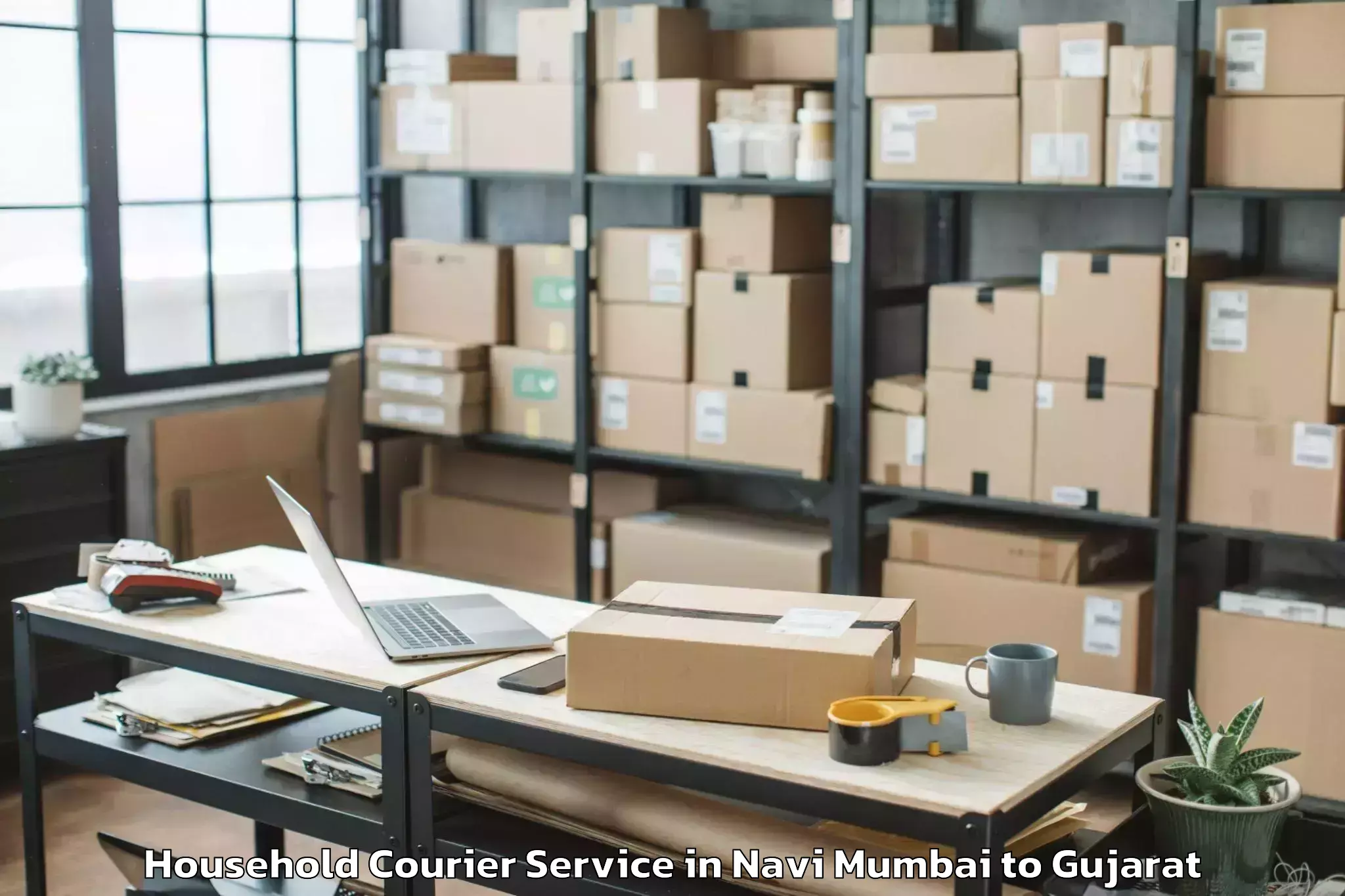 Top Navi Mumbai to Marwadi University Rajkot Household Courier Available